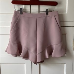 NWOT TOPSHOP blush Pink Shorts w/ Ruffled bottom!